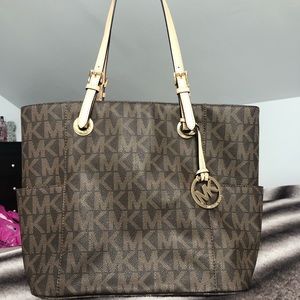 Michael Kors monogram brown tote bag